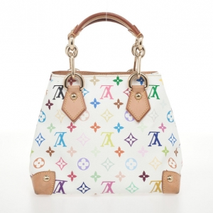 Pre Owned Louis Vuitton White Multicolore Audra Tote