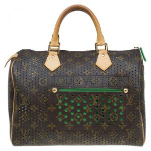 Louis Vuitton Green Monogram Perforated Canvas Limited Edition Speedy 30 Bag