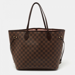Louis Vuitton Damier Ebene Coated Canvas Neverfull MM Bag
