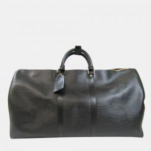 Pre Owned Louis Vuitton Black Epi Leather Keepall 55 Duffel Bag