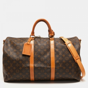 Pre Owned Louis Vuitton Monogram Canvas Keepall 50 Bandoulier Bag