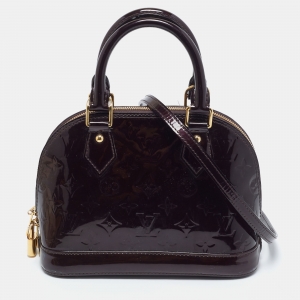 Pre Owned Louis Vuitton Amarante Monogram Vernis Alma BB Bag