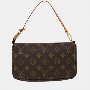 Pre Owned Louis Vuitton Brown Monogram Canvas Pochette Accessoires Shoulder Bag