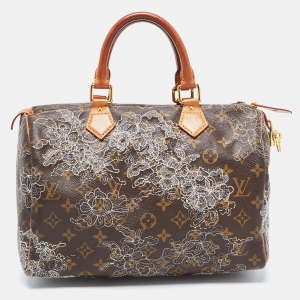 Pre Owned Louis Vuitton Monogram Canvas Limited Edition Dentelle Speedy 30