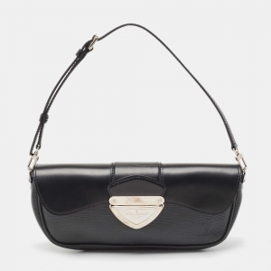 Pre Owned Louis Vuitton Black Epi Leather Pochette Montaigne Bag