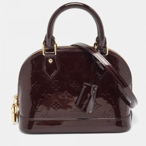 Pre Owned Louis Vuitton Amarante Monogram Vernis Alma BB Bag