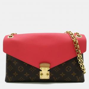 Louis Vuitton Brown/Red Monogram Canvas and Leather Pallas Chain Shoulder Bag