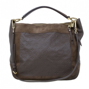 مملوكة مسبقًا حقيبة يد هوبو لوي فيتون مونوجرامي إمبرينت جلد رمادي غامق أوداسيوس أومبير 