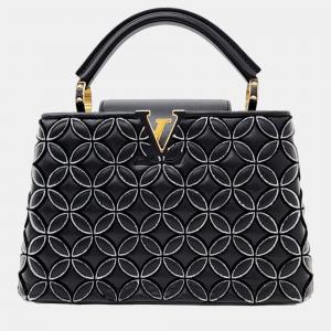 Louis Vuitton Black Quilted Leather Flower Capucines BB Bag