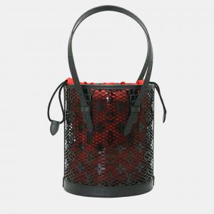 Louis Vuitton Red/Black Monogram Lace Leather PM Bucket Bag 