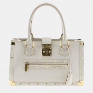 Louis Vuitton White Leather Suhali Vision le Fabuleux Tote Bag