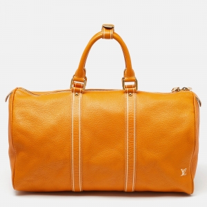 Pre Owned Louis Vuitton Safran Tobago Leather Keepall 50 Bag