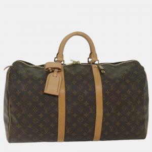 Louis Vuitton Brown Canvas 50 Keepall Duffel Bags
