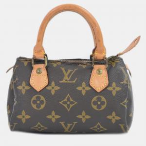 Louis Vuitton Brown Coated Canvas Speedy Nano LV Monogram Top Handle Bag 