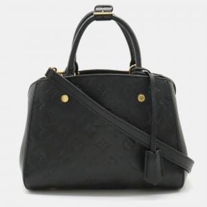 Louis Vuitton Black Leather BB Montaigne Handbag