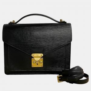 Louis Vuitton Black  Epi Leather 28 Monceau Satchel Bag