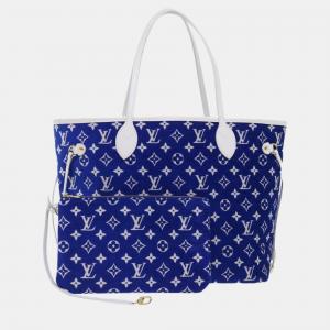 Louis Vuitton Blue Leather Spring In The City Neverfull MM Tote Bag