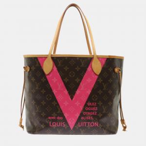 Louis Vuitton Brown Canvas V Neverfull MM tote Bag