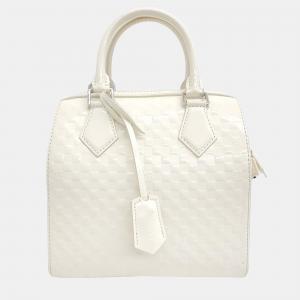 Louis Vuitton Ivory Leather Speedy Cube PM Top Handle Bag