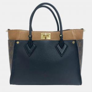 Louis Vuitton Black/Brown Leather and Canvas On My Side Handbag
