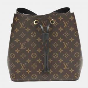 Louis Vuitton Noir Brown Monogram Canvas NeoNoe Bucket Bag