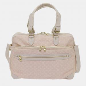 Louis Vuitton Pink Mini Lin Canvas Sac a Langer Top Handle Bag