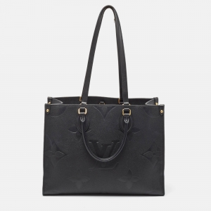 Louis Vuitton Black Monogram Giant Empreinte Leather Onthego MM Bag