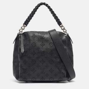 Pre Owned Louis Vuitton Black Monogram Mahina Leather Babylone Chain BB Bag