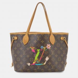 Louis Vuitton Brown Canvas PM Printed Neverfull Tote Bag