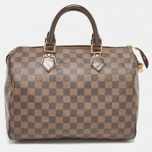 Pre Owned Louis Vuitton Damier Ebene Canvas Speedy 30 Bag