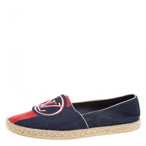 Pre Owned Louis Vuitton Blue Denim Postcard Espadrilles Size 40