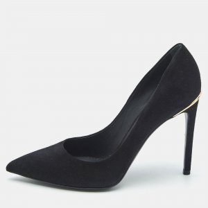 Louis Vuitton Black Suede Pointed Toe Pumps Size 37.5