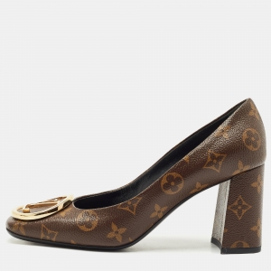 Louis Vuitton Brown Monogram Canvas Madeleine Pumps Size 38.5 