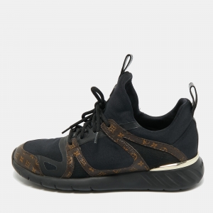 Louis Vuitton Black/Brown Fabric And Monogram Canvas Aftergame Sneakers Size 39 