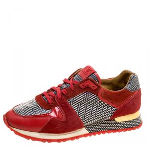 Louis Vuitton Two Tone Fabric/Calfhair and Leather Run Away Sneakers Size 39