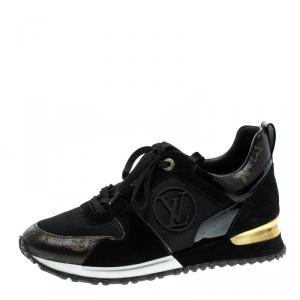 Louis Vuitton Two Tone Mesh and Monogram Canvas Run Away Sneakers Size 39