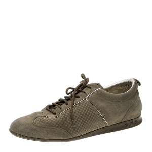 Louis Vuitton Beige Petit Damier Suede Low Top Sneakers Size 38
