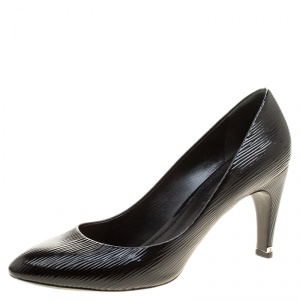 Pre Owned Louis Vuitton Black Epi Leather Joyce Pumps Size 38.5
