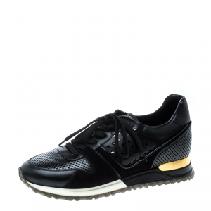 Louis Vuitton Black Leather and Suede Runaway Sneakers Size 39
