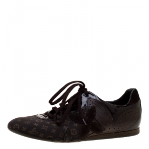 Louis Vuitton Brown Monogram Idylle And Leather Salsa Sneakers Size 39.5