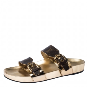 Pre Owned Louis Vuitton Monogram Canvas Bom Dia Flat Mules Size 41