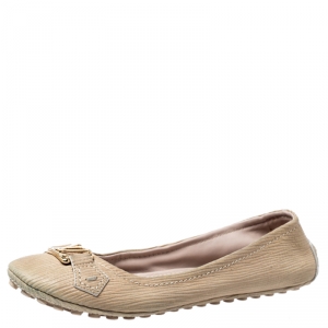 مملوكة مسبقًا Louis Vuitton Beige Suede Oxford Ballet Flats Size 39