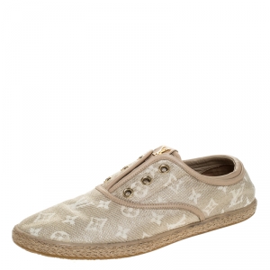 Louis Vuitton Beige Monogram Canvas Laceless Espadrille Sneakers Size 40