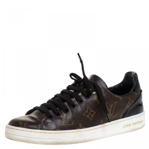 Louis Vuitton Brown Monogram Canvas Frontrow Lace Up Sneakers Size 35