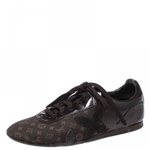 Louis Vuitton Brown Monogram Idylle Canvas and Leather Low Top Sneakers Size 39