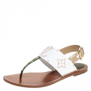 Pre Owned صندل بإصبع لوي فيتون فلات كانفاس مونوغرامي متعدد الألوان مقاس 41