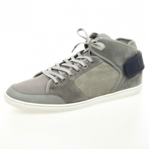 Louis Vuitton Grey High Top Lace Up Sneakers Size 44.5