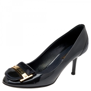 مملوكة مسبقًا Louis Vuitton Dark Green Patent Leather Pumps Size 36