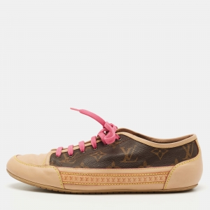 Louis Vuitton Brown Monogram Canvas and Leather Capucines Sneakers Size 39