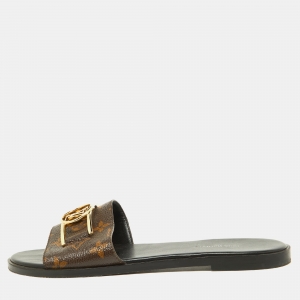 Louis Vuitton Brown Monogram Canvas Flat  Sandals Size 38